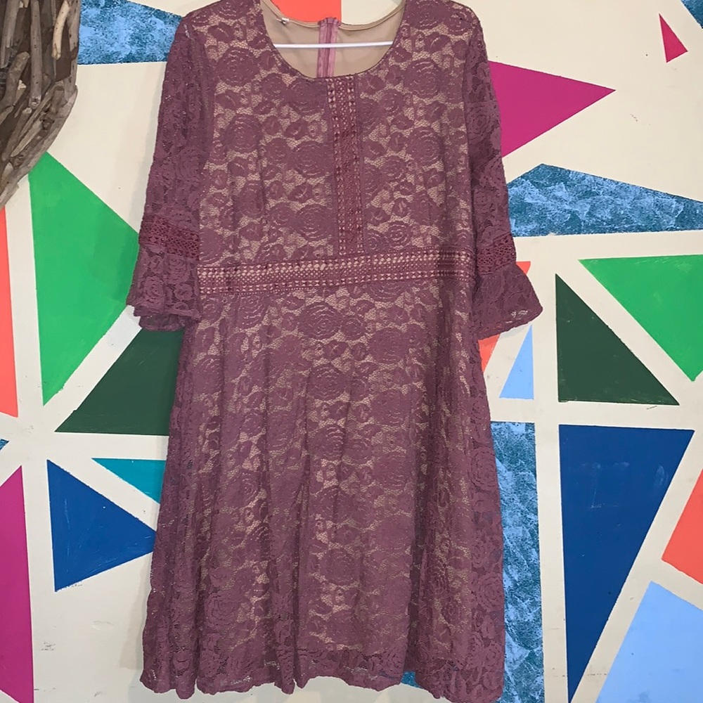 Dusty Rose colored Lace dress size XXL